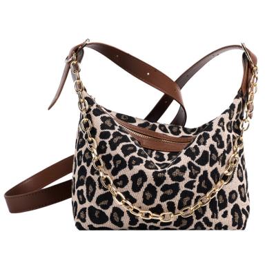 China European and American fashion retro zebra soft women's armpit chain shoulder bag leopard stripe leisure trend bag for sale