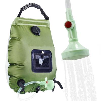 China Solar Shower Camping Shower 5 Gallon/20L Shower Bag with Removable Hose and On-Off Switchable Shower Head for sale