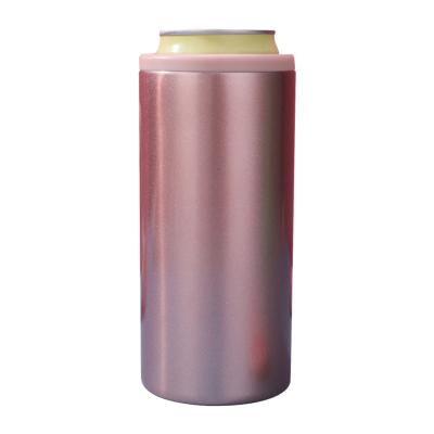 China Keep Cold/Hot Stainless Steel Insulated Can Cooler For Beer Thin Hard Seltzer 12OZ Can Sleeve Double Wall Vacuum Insulated Drink Holder for sale