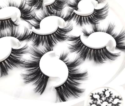 China Natural Colored Long Mink Eyelash Sets Full Strip Lashes Wholesale 3D Volume Lashes Private Label Strip Lashes for sale