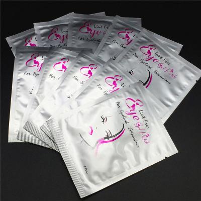 China high quality lint free non-woven fabric coated under eye gel pad eyelash extension grafted lashes used 1pair per bag eye tips sticker wraps for sale