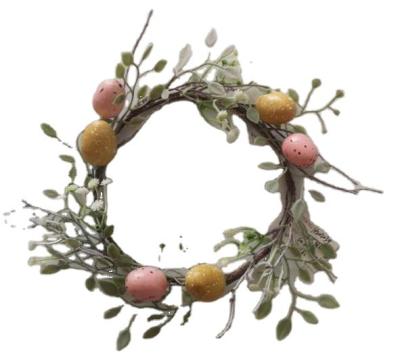 China Wedding Decoration Wholesale Easter Egg Garland Decorated with Colorful Assorted Flowers and Pastel Easter Eggs for sale