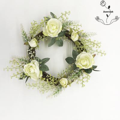 China High Quality Polyester+rattan Sunvissh Easter Decorative Artificial Garland for sale