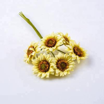 China Polyester+iron porcelain mini artificial sunflower for sale