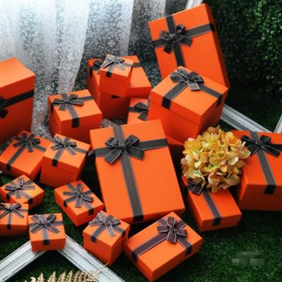 China Recycled Materials Accept Custom Luxury Orange Lipstick Packaging Box Gift Box Empty Brand Gift Box for sale