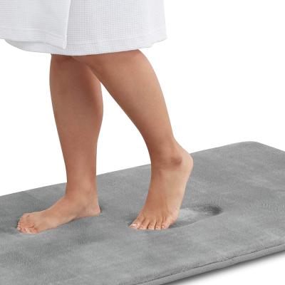 China Sustainable Anti-Slip Bathroom Floor Tub Lines Microfiber Memory Foam Bath Mat for sale