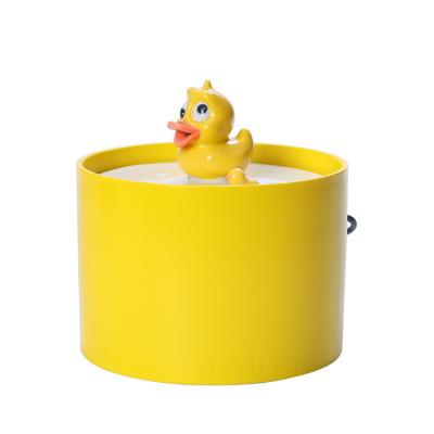 China 1L Mini Cartoon Duck Ceramics Automatic Noiseless Cat Water Drinking Station Automatic Filter For Pets for sale