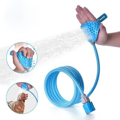 China Viable Silicone Dog Bath Brush Long Short Hair Dogs Cats Pet Grooming Hose Shower Attachment Dog Wash Machine for sale