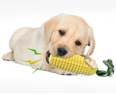 China Sustainable Corn Cleaning Teeth Dog Chewing Toy Durable Squeaky Doy Toy for sale