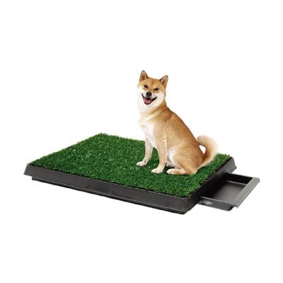 China Large Sustainable Pet Loo Reusable Dog Toilet Grass Pee Pad Washable Puppy Potty Training Pads With Tray for sale