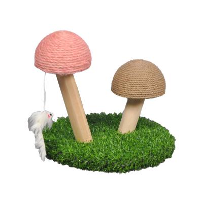 China 2022 Sustainable Cute Mushroom Design Cat Tree Sisal Board Natural Durable Cat Scratcher Tree Sisal Cat House for sale