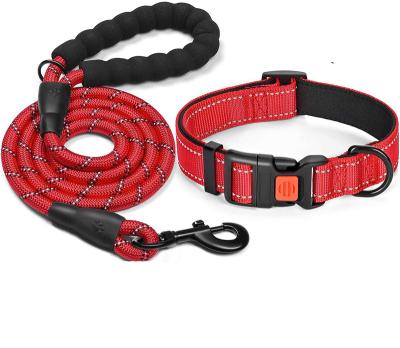 China Reflective Comfortable Padded Dog Strong Reflective Yarns Strong Handle Leash For Small Medium And Large Dogs for sale