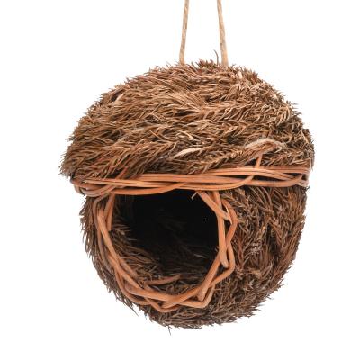 China Outdoor House Stocked Hummingbird Finch Grass Bird Nest for Cage and Outdoor Hanging for sale