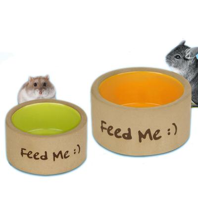 China Factory Wholesale Sustainable Luxury Stoneware Pet Hamster Pet Food Eco-Friendly Ceramic Bowl for sale