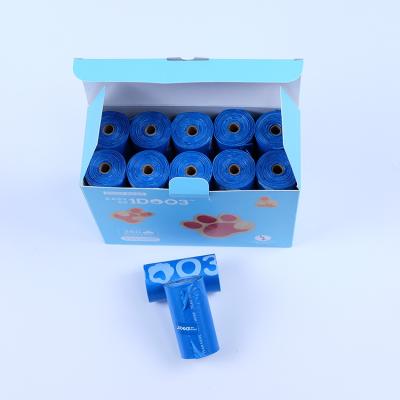 China Leak-Proof Plastic Pet Dog Cat Outdoor Waste Poop Blue White White Bag In A Rolls for sale