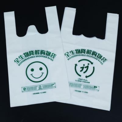 China Buying Compostable Compost Full Bio Compost Bag OEM Biodegradable T-shirt Plastic Degradable Bags Eco Friendly Recycle for sale