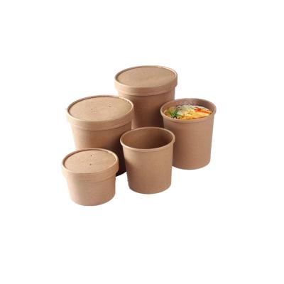 China 16oz 480ml Recyclable Waterproof Paper Cup Noodle Soup Soup Cups Disposable Paper Cups for sale