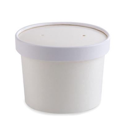 China Food Packaging Food Grade White Paper Cup 32oz Disposable Soup Cups Disposable Paper Bowl With Lid for sale