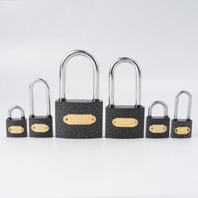 China Factory Price Direct Sales Workmanship High Security Durable Hot Sale Goods Long Shelve Black Iron Padlocks for sale