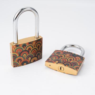 China Cadeado Hard Steel Eco-friendly Flower Direct Sales Lock Top Durable Sample Security Support Printing Iron Short Beam Padlock for sale