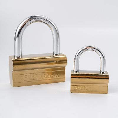 China High Security 45-75MM Durable Gold Plated Camel Padlock In Polished Brass Iron Plated Lock for sale