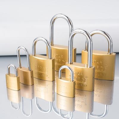 China High Security 3 or 4 Keys Factory Direct Locked Durable Strong Padlocks and Short Keys Beam Iron Imitation Copper Padlocks for sale