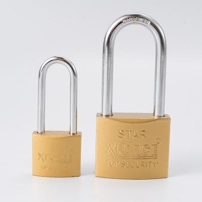 China New Design Durable High Security Keyed Beam Custom Standard Size Copper Imitation Iron Padlock Solid Shackle Accepted Along for sale