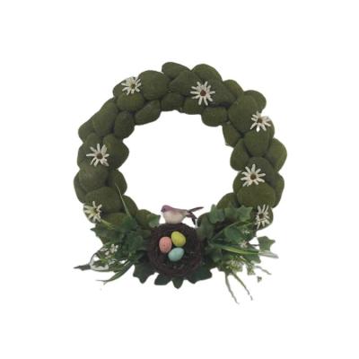 China Simple Decorative Flower Window PVC Plastic Door Hanging Green Wreath For Christmas for sale