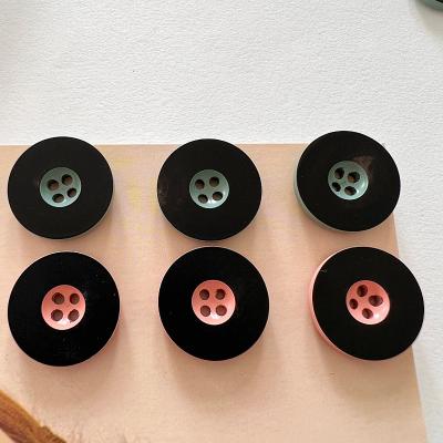 China Dry cleaning customized four hole double layer suit button with ox horn button high quality and environmental friendly for sale