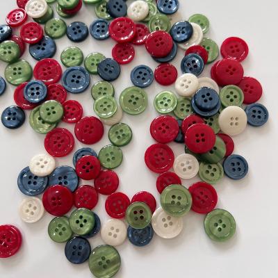 China High quality and environmentally friendly washable and dry resin buttons, customized four hole shirt buttons for children's clothing for sale