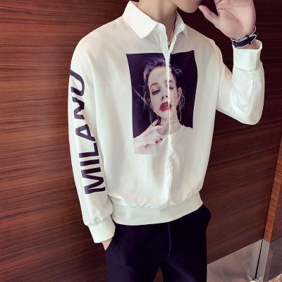 China New Breathable Mens Fashion Belle Print Belle Plus Size Long Sleeve Shirts Men's Casual Vacation Beach Hawaii Shirt for sale