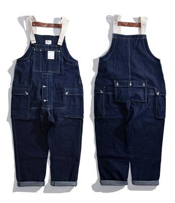 China QUICK DRY Solid Color Men Bib Overalls Streetwear Pants Casual Suspenders Loose Cargo Pants New Fashion Custom Jeans for sale