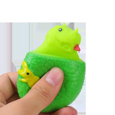 China PVC COMEMOIR Eco-Friendly Custom Animal Reliever Anti-stress Toy Squishy Dinosaur Eggs Gift Sensory Stress Squeeze Head Noise Cup for sale