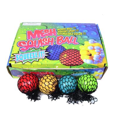 China TPR+water Beads COMEMOIR 12 Pack Sensory Effort Ball Set Busty Person Toys Busy Mesh Ball For Kids Adults for sale