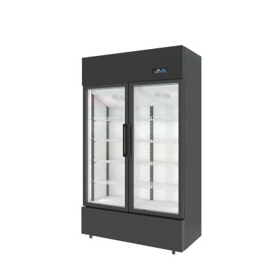 China Single-temperature Upright Top Mounted Glass Door Commercial Refrigerator Freezer For Supermarket Refrigeration Equipment for sale