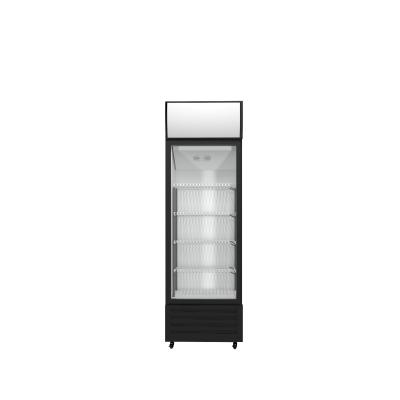 China Commercial Refrigerator Upright Glass Display Door Refrigerator Single-temperature Cooler Cold Beverage Cooler for sale