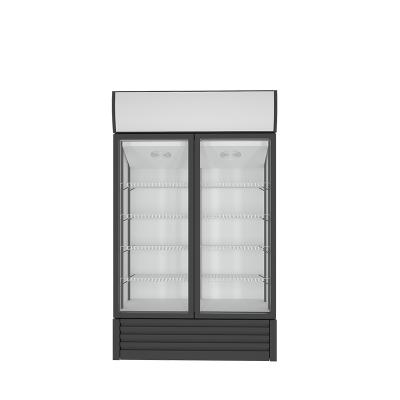 China Best Price Single-temperature Two Door Beverage & Beer Cooler Display Cabinet Freezers From Supermarket for sale