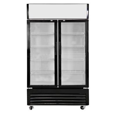 China Compressor Supermarket Pepsi Freezer Commercial Freezer Cooler 2 Door Glass Display Refrigerator for sale