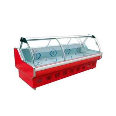 China Single-temperature display counter for commercial food showcase meat refrigerator for sale