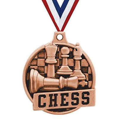 China Europe Manufacturer Chess Team Tournament Awards Custom Metal Chess Medal for sale