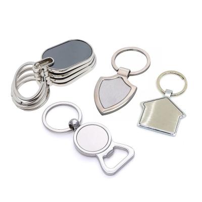 China Metal Personalized Promotional Gift Custom Laser Engraved Blank Rectangular Logo Metal Key Chain for sale