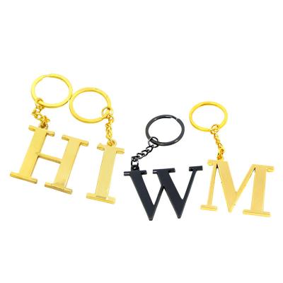 China Custom Promotional Metal English Alphabet Initial Letter Name Zinc Alloy Key Chain for sale