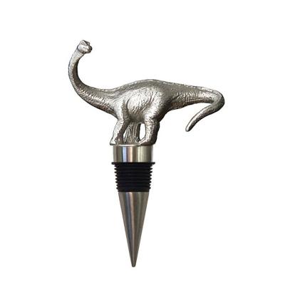 China Wholesale Custom Topper Minimalist Decoration 3D Dinosaur Metal Wine Stopper for sale