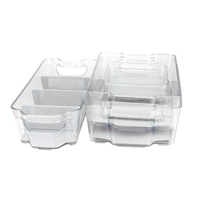 China 5pcs Sustainable Set Clear Transparent PET Can Bottle Fridge Refrigerator Storage Organizer for sale