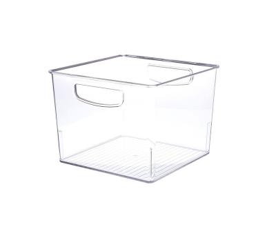 China Freshness Preservation High Quality PET Storage Fridge Bins Clear Square Fridge Organizer for sale