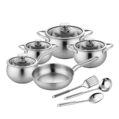 China Modern 12 Piece Stainless Steel Set Cookware Set Are Exported All Over The World for sale