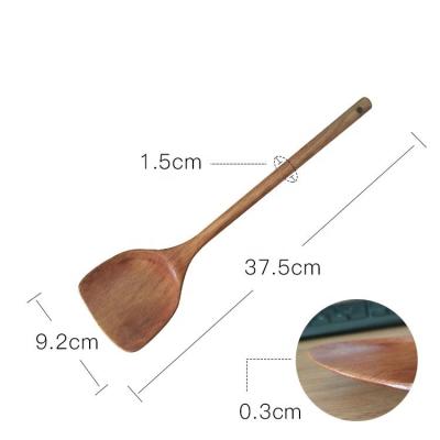 China Special long handle stocked l for non stick pot wooden shovel cooking shovel round handle wooden shovel for sale