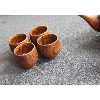 China Stored Chinese Tea Sets Creative Five-piece Small Retro Jujube Sour Wooden Kettle Tea Cup Tea Set for sale