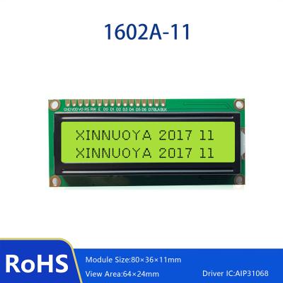 China 80*36*11mm LCD Screen IIC/I2C 16*2 LCD Module Screen 16x2 Serial Port LCD Module 1602 Green Yellow for sale