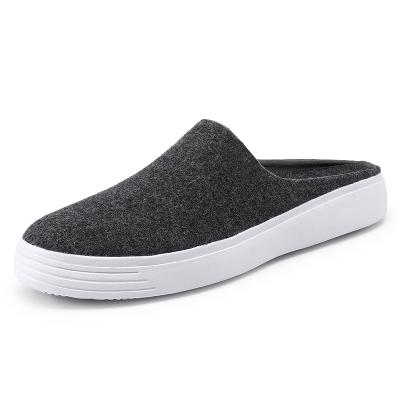 China Anti-Slippery Customize Design Slip On Breathable Foam Pure Wool Men Sneakers Half Men Rubber Walking Shoes Slippers for sale